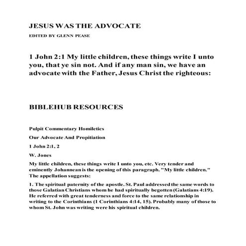 Jesus was the advocate