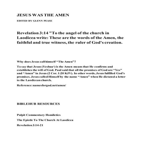 Jesus was the amen | DOCX