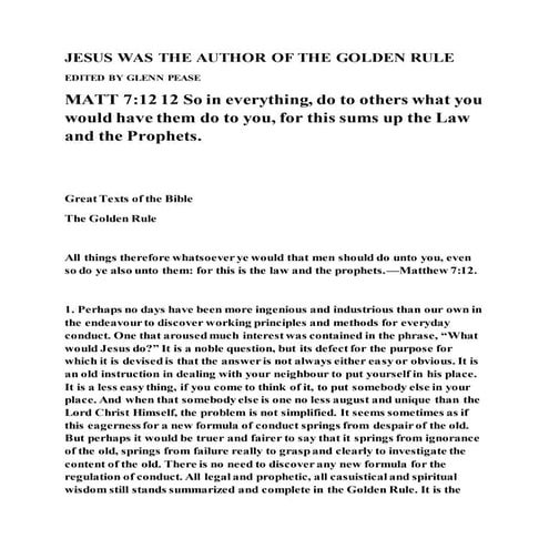 Golden Rule | PDF