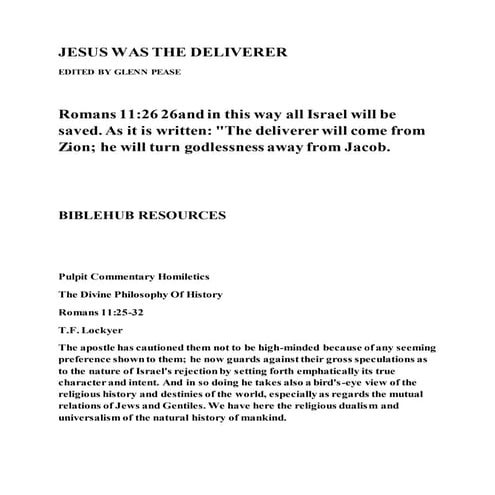 Jesus was the deliverer