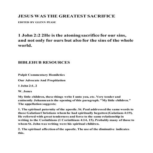 Jesus was the greatest sacrifice