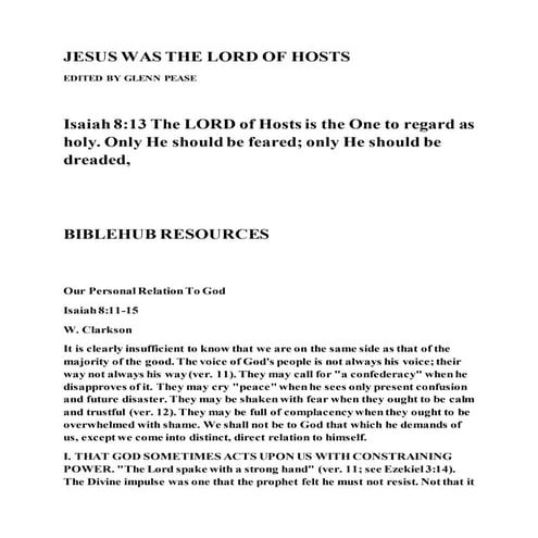 Jesus was the lord of hosts