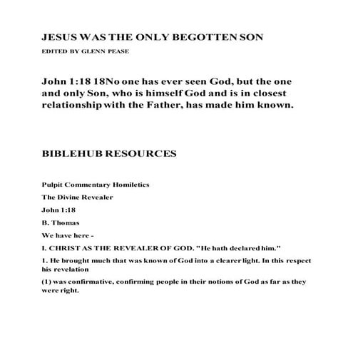 Jesus was the only begotten son | DOCX
