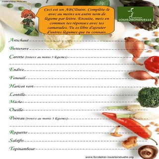 Abécédaire des légumes
