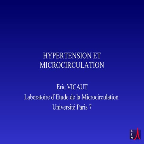 HTA et microcirculation (E.Vicaut)