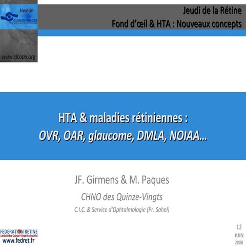 HTA et pathologie oculaire (JF.Girmens)