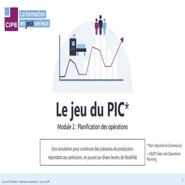Le Jeu du PIC – Module 2 : planification des opérations