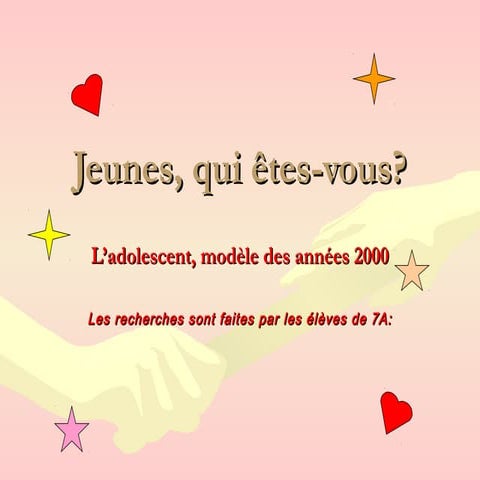 учнівська презентація Jeunes, qui êtes vous