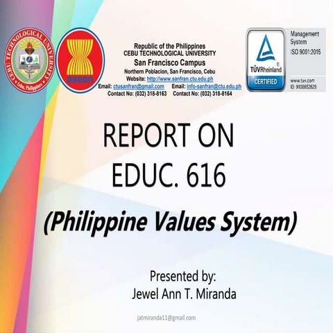 DIFFERENT AREAS OF VALUES