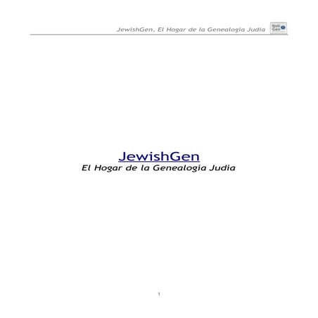 Jewishgen, El Hogar de la Genealogía Judía | PDF