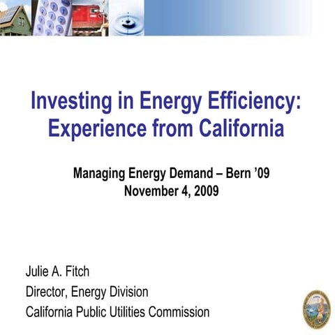 Julie Fitch - Investing in Energy Efficiency: Experience from California