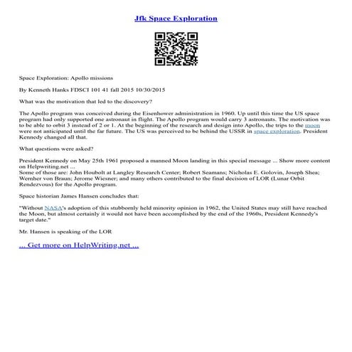 Jfk Space Exploration