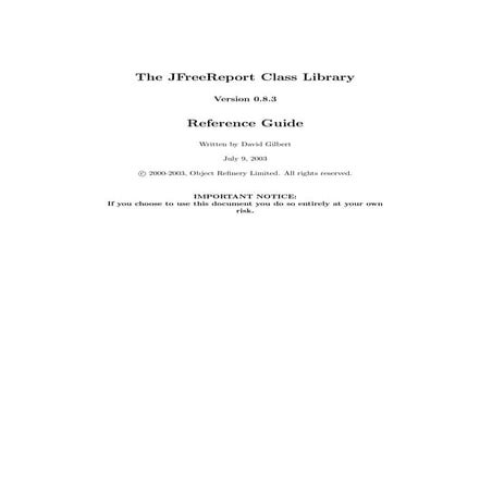 Jfreereport and Charts an essential Report generation tool for Java Developers