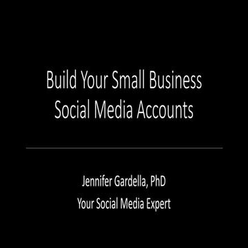 Build your small business social media accounts