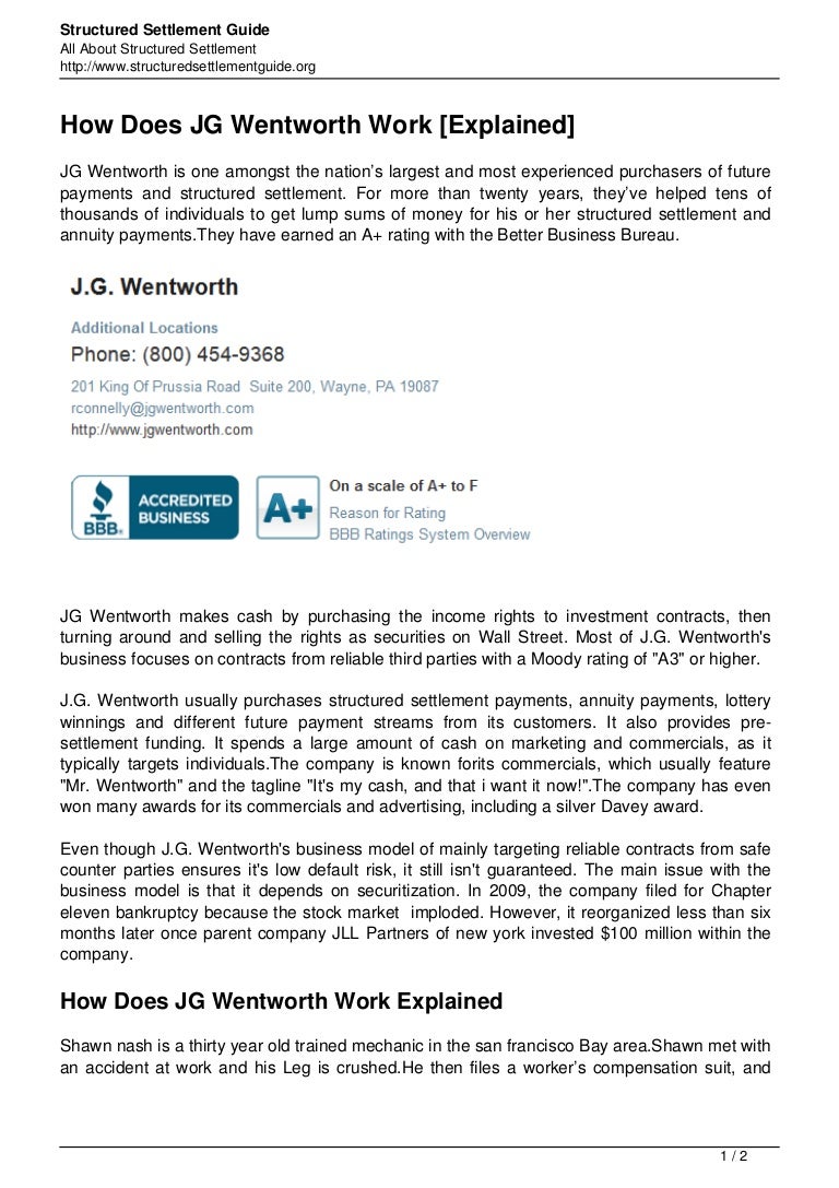 How Does JG Wentworth Work