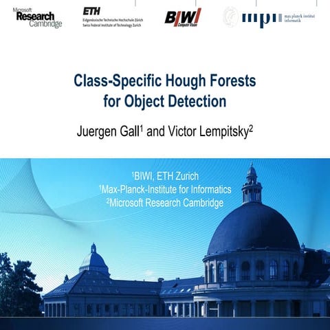 cvpr2009: class specific hough forest for object detection