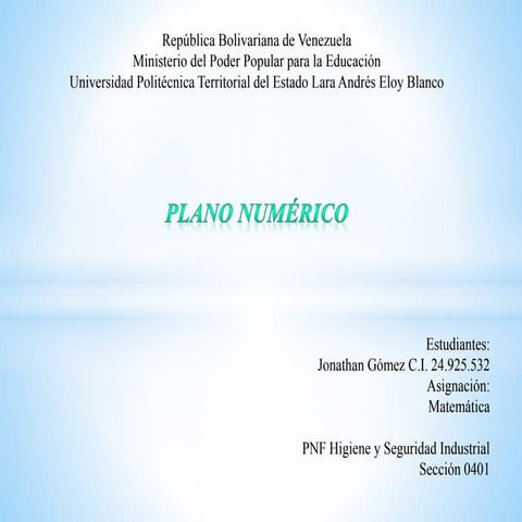 Plano Numérico