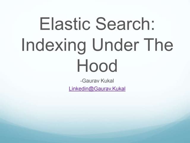 Elastic Search Indexing Internals