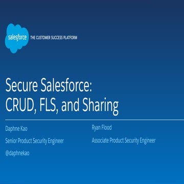 Secure Salesforce: CRUD / FLS / Sharing