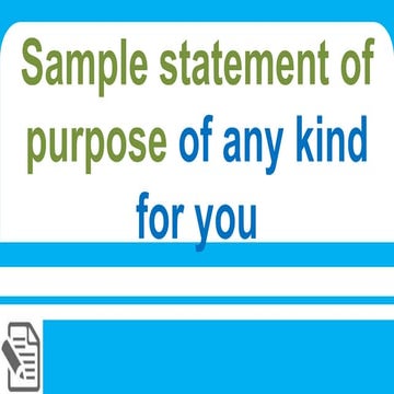 Sample statement of purpose of any kind for you (sample)