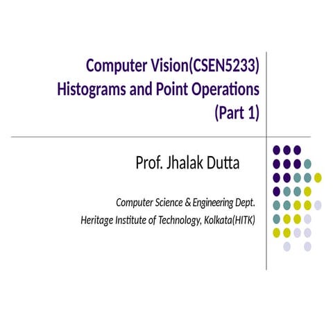 Histograms and Point Operations in Computer Vision