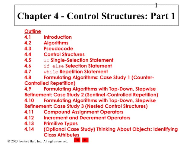 Control Structures: Part 1