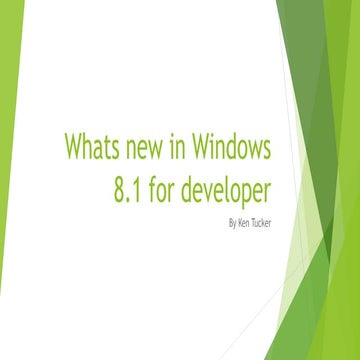 Whats new in win 8.1 for developers