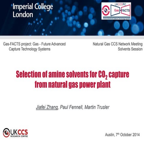 Selection of amine solvents for CO2 capture from natural gas power plant