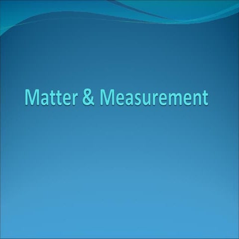 Chemistry- JIB Topic 1 Matter and Measurement