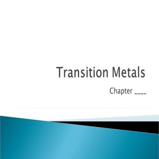 Chemistry- JIB T10 Transition Metals