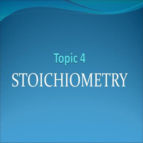 Chemistry- JIB Topic 4 Stoichiometry | PPT | Chemistry | Science