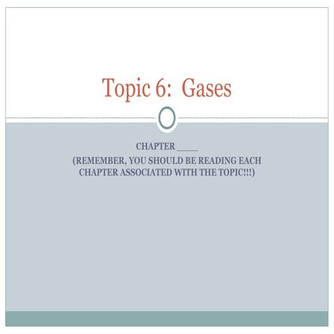 Chemistry- JIB Topic 6 Gases