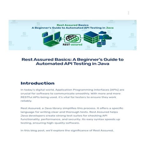 Rest Assured Basics: A Beginner's Guide to API Testing in Java | PDF