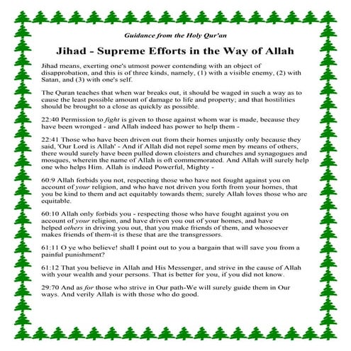 Jihad   supreme efforts in the way of allah, Guidance from the Holy Qur'an