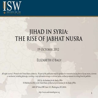Jihad in Syria: The Rise of Jabhat ...