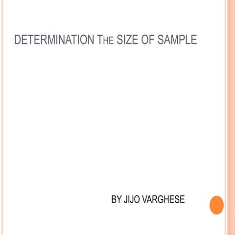 determination of sample size
