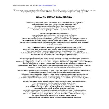 Jika al quran bisa bicara