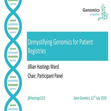 Jillian Hastings Ward: Genomics England Towards 5 Million Genomes in the UK