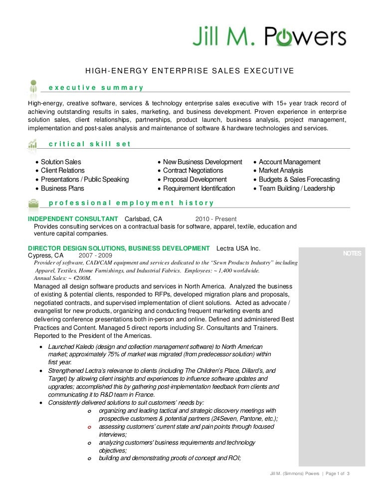 enterprise sales resume
