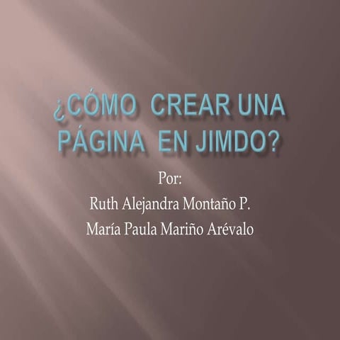 ¿Cómo crear una página en Jimdo?