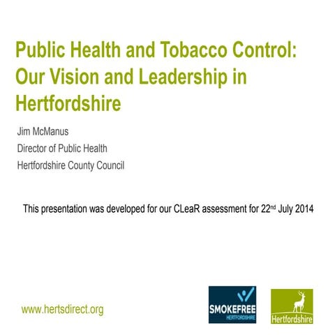 our vision and leadership for tobacco control in hertfordshire