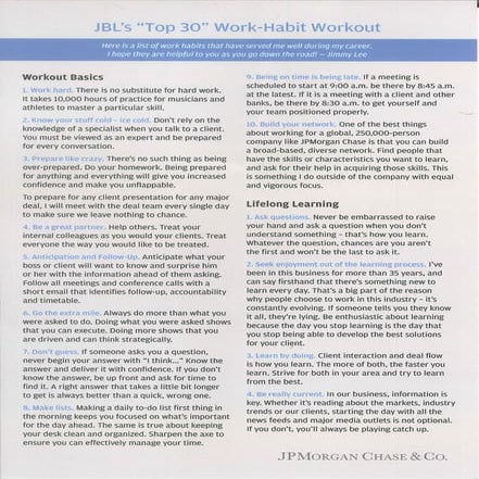 Jimmy Lee | JBL's "Top 30" Work-Habit Workout
