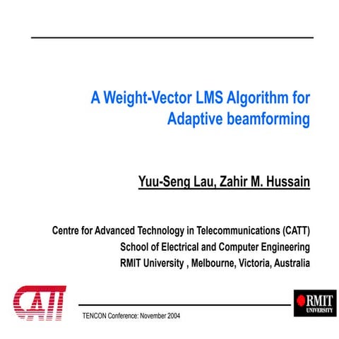 Adaptive Beamforming Algorithms | PPTX