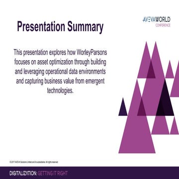 AVEVA World Conference NA - Jim Purvis, WorleyParsons