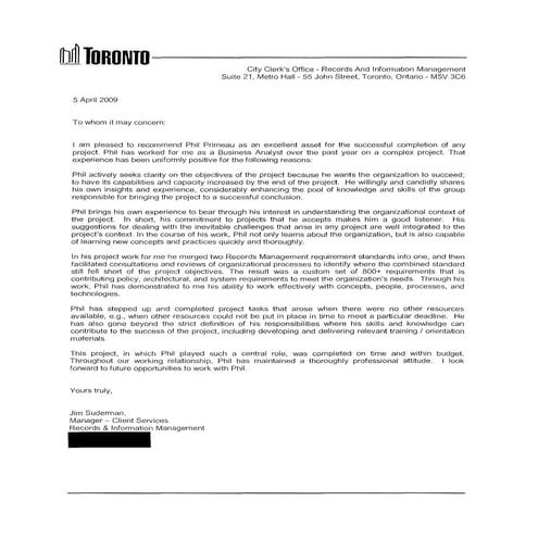 Jim Suderman Reference 04-05-2009