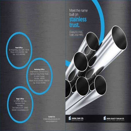 Jindal quality tubular brochure. | PDF