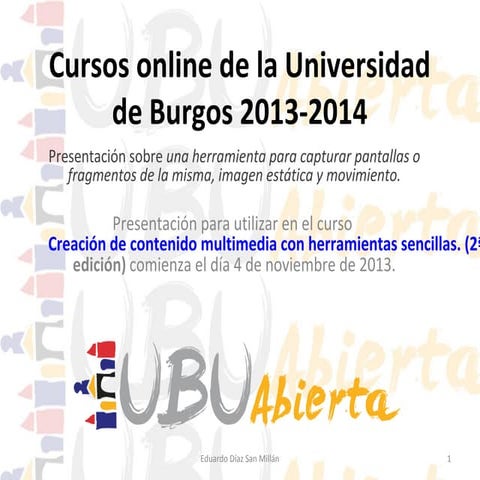 Jing (screen capture) para el curso online de la Universidad de Burgos 2013-2014