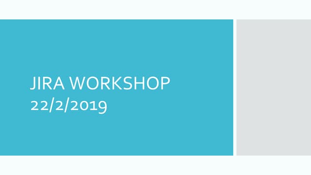 Jira Workshop