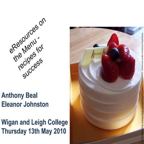 eResources on the Menu - recipes for success