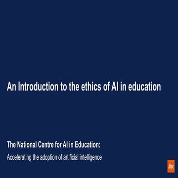 An introduction to the ethics of AI in education